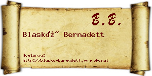 Blaskó Bernadett névjegykártya