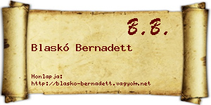 Blaskó Bernadett névjegykártya