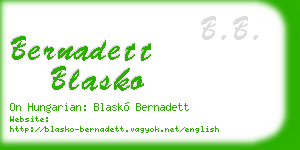 bernadett blasko business card